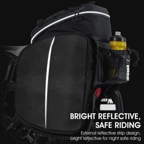 img 1 attached to 🚴 Waterproof Rear Seat Trunk Bag with 360 Degree Reflective Strap - LuTuo Bike Bags for Bicycles, Large Capacity 25-45L Bicycle Storage Pannier Bag with Cup Holder, Ideal for Bikes Traveling Pack