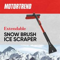 motor trend winter snow brush & ice scraper with extendable handle and rotating head – sturdy snow remover for car, ideal winter car kit accessory, cold weather essential logo