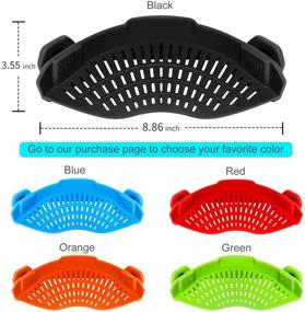 img 3 attached to 🍲 AUOON Silicone Clip On Strainer for Pots and Pans - Versatile Food Strainer for Pasta, Meat, Vegetables, and Fruits - Convenient Kitchen Colander