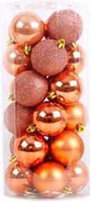 img 1 attached to 🎄 Shatterproof Orange Christmas Ball Pendant Set - 24pcs Hanging Baubles & Ornaments for Christmas Tree Decor