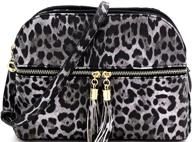 🐆 leopard print leather crossbody handbags & wallets - leopard compartment 3 women's logo