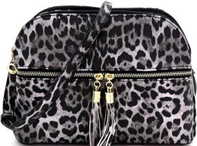 img 4 attached to 🐆 Leopard Print Leather Crossbody Handbags & Wallets - Leopard Compartment 3 Women's