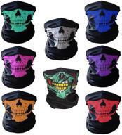 black seamless neck gaiter scarf bandanas - cikishield skull face mask set (8pcs - color set) logo