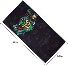 img 2 attached to Black Seamless Neck Gaiter Scarf Bandanas - CIKIShield Skull Face Mask Set (8pcs - Color Set)