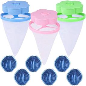 img 4 attached to 🧺 OBSGUMU 3 Pieces Reusable Washing Machine Lint Catcher + Pet Hair Remover + Lint Mesh Bag + Washing Balls - Ultimate Debris Solution