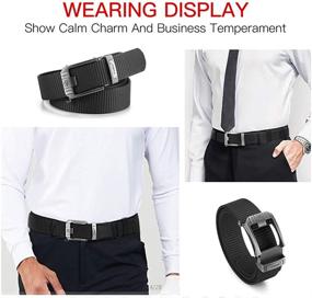 img 3 attached to Premium Nylon Belts for Men and Women: Full Adjustable Web Belt with Automatic Metal Buckle - No Holes, Ultimate Comfort and Style!