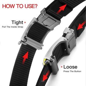 img 1 attached to Premium Nylon Belts for Men and Women: Full Adjustable Web Belt with Automatic Metal Buckle - No Holes, Ultimate Comfort and Style!