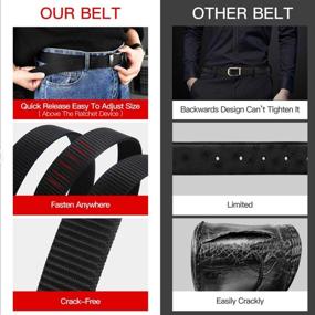 img 2 attached to Premium Nylon Belts for Men and Women: Full Adjustable Web Belt with Automatic Metal Buckle - No Holes, Ultimate Comfort and Style!