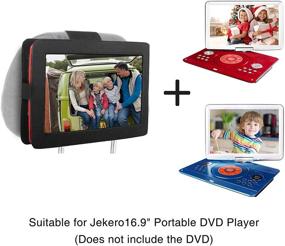 img 1 attached to 🚗 JEKERO 16.9 Inch Car Headrest Mount Strap Holder for Portable DVD Player - Ideal for 14'' Screens
