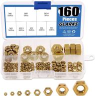 🔩 glarks 160pcs high strength brass hex nuts assortment kit - metric m2 m2.5 m3 m4 m5 m6 m8 m10 logo