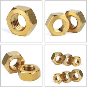 img 1 attached to 🔩 Glarks 160Pcs High Strength Brass Hex Nuts Assortment Kit - Metric M2 M2.5 M3 M4 M5 M6 M8 M10