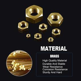 img 2 attached to 🔩 Glarks 160Pcs High Strength Brass Hex Nuts Assortment Kit - Metric M2 M2.5 M3 M4 M5 M6 M8 M10