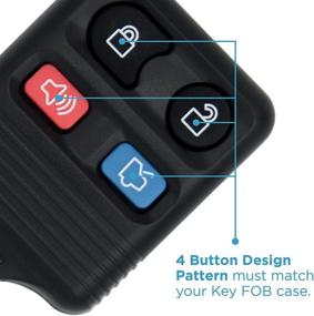 img 3 attached to Keyless2Go Replacement Shell Case with FCC ID Protection CWTWB1U345 - 4 Button Pad for Remote Key Fob (2 Pack)
