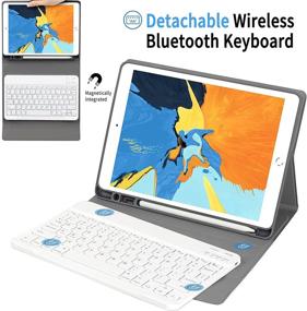 img 2 attached to 🔌 Съемная беспроводная клавиатура Bluetooth идеально подходит для использования с планшетами iPad 8-го/7-го поколения 10.2" (2020/2019), iPad Air 3 10.5 (2019) и iPad Pro 10.5 (2017).