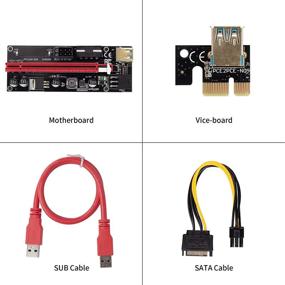img 1 attached to 🖥️ HONEYWHALE PCIE Riser VER 009S, 6-Pack: 1x to 16x Graphic Extension for Bitcoin GPU Mining - Reliable Adapter Card with 4 Solid Capacitors, 60cm USB 3.0 Cable, and Multiple Power Options