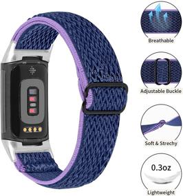 img 2 attached to Регулируемый эластичный нейлон Fitbit Charge 5 Bands