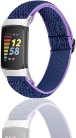 img 4 attached to Регулируемый эластичный нейлон Fitbit Charge 5 Bands