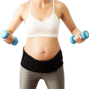 img 4 attached to Cabea Baby Belly Band - The Ultimate Sport Pregnancy Postpartum Maternity Belt for Abdominal Hip and Back Support in Black