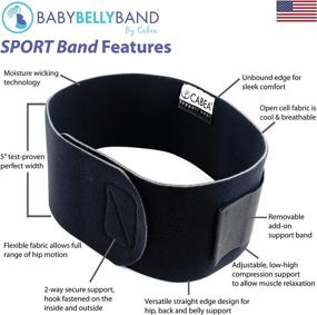 img 1 attached to Cabea Baby Belly Band - The Ultimate Sport Pregnancy Postpartum Maternity Belt for Abdominal Hip and Back Support in Black