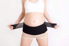 img 3 attached to Cabea Baby Belly Band - The Ultimate Sport Pregnancy Postpartum Maternity Belt for Abdominal Hip and Back Support in Black