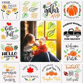 img 4 attached to Thanksgiving Stencils Painting Reusable Farmhouse Scrapbooking & Stamping