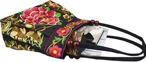 img 1 attached to 🌸 Винтажная женская сумка-хобо с вышивкой в стиле цветов и кошельком - Стильные сумки-хобо