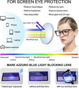 img 2 attached to 👓 MARE AZZURO Women's Blue Light Blocking Reading Glasses: Find Your Perfect Strength 1.0-6.0 for Computer Readers