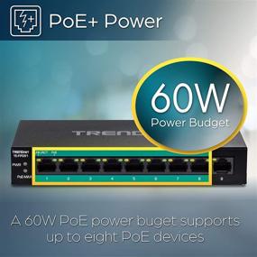 img 2 attached to 🔌 TRENDnet 9-Port Unmanaged Fast Ethernet Long Range PoE+ Switch | Extended PoE+ Range up to 820 ft | 60W Power Budget | TE-FP091