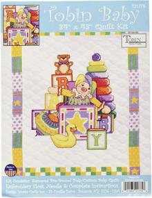 img 1 attached to 🧵 Tobin T21775 Toys Quilt Stamped Cross Stitch Kit - 34x43 inches