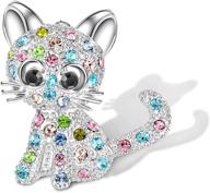 🐱 lanqueen rhinestone kitty cat brooch – cute jewelry for cat lovers, ideal birthday gift for daughters and girls logo