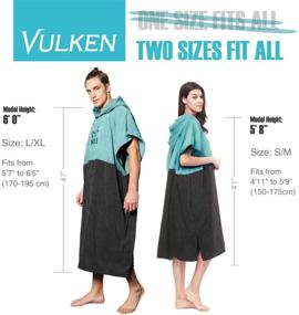 img 3 attached to 🏖️ Vulken XL Teal Blue Hooded Beach Towel Changing Robe for Women. Surf Poncho for Easy Public Change. Quick Dry Microfiber Toweling for Beach, Pool, Lake, Water Park. S/M Size