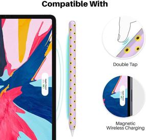 img 1 attached to NIUTRENDZ Sunflower Case For Apple Pencil 2Nd Generation Cover Protective Silicone Sleeve Skin Accessories Compatible With Apple Pencil 2Nd Gen (Purple)