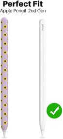 img 3 attached to NIUTRENDZ Sunflower Case For Apple Pencil 2Nd Generation Cover Protective Silicone Sleeve Skin Accessories Compatible With Apple Pencil 2Nd Gen (Purple)