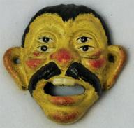 🍺 vintage wall mounted cast iron 4-eyed bottle opener with a unique face design логотип