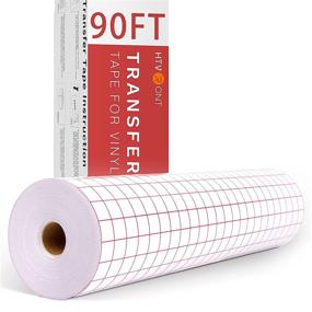 img 4 attached to 🎨 HTVRONT Transfer Tape for Vinyl - 12” x 90 FT with Red Alignment Grid, Medium Tack Clear Transfer Tape for Self-Adhesive Signs, Stickers, and Decals