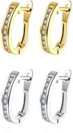 🌟 stylish and hypoallergenic small hoop earrings: 14k yellow gold/white gold plated for women and teen girls with sensitive ears logo