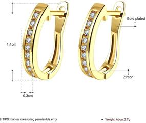 img 3 attached to 🌟 Stylish and Hypoallergenic Small Hoop Earrings: 14K Yellow Gold/White Gold Plated for Women and Teen Girls with Sensitive Ears