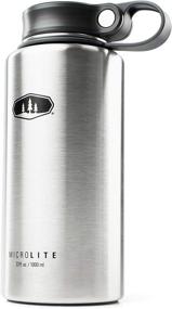 img 4 attached to GSI Outdoors MicroLite 1000 Twist 33 fl.oz. Vacuum Insulated Stainless Steel Water Bottle, Brushed - Enhanced SEO