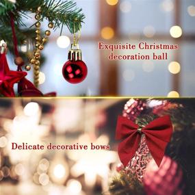 img 3 attached to ICNOW 22M Christmas Garland with 24 Ball Ornaments, 36 Red Bows - Home Decorated Artificial Pine Christmas Decoration for Garden, Holiday, Wedding, Party, Stairs, Fireplaces