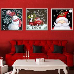 img 3 attached to 🎅 4 Pack Christmas Diamond Painting Kit - DIY Full Drill 5D Diamond Art with Crystal Rhinestones - Santa Claus Snowman Truck Theme for Festive Home Decorations - 12X12 Inch