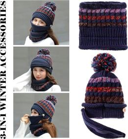 img 3 attached to Dosoni Winter Hats for Women and Girls - Soft Knit Earflap Hood for Warmth and Style - Cozy Snowflake Beanie