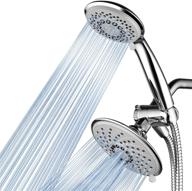 top brand ultra-luxury hotel spa 1831 30-setting 3-way rainfall shower-head/handheld shower combo with 30 water flow patterns, 6 inch, chrome logo