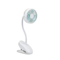 🌬️ portable usb stroller fan: flexible clip-on mini electric fan with rechargeable battery – ideal for office, carseat, bedside, camping, and travel (white) logo