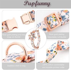 img 2 attached to 🌸 Pupfunny Soft Floral Dog Collar Set with Removable Flower and Bandanas - Adjustable Pet Collars for Female Dogs with Quick Release Buckle