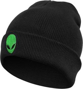 img 4 attached to ❄️ Unisex Winter Beanie Hat - Stylish Slouchy Knit Cap for Men and Women - Cuffed Skull Plain Knit Hat