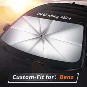 img 4 attached to Premium Custom-Fit Windshield Sunshade for Mercedes-Benz A/B/C/E-Class - Ultimate UV Rays and Heat Protection Visor! (Updated Version)