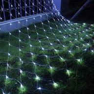 🌟 all-conquering 9.8ft x 6.6ft 200 led net lights - outdoor mesh lights, 8 modes - low voltage net string lights, led christmas net lights for bedroom, bush, wedding, garden (white) logo