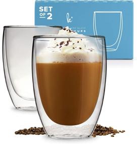 img 4 attached to 🍵 Insulated Stackable Glassware for Cappuccino Drinking