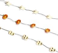 🎃 halloween fairy lights - ghost, pumpkin, and skull string lights | battery operated, 3 pack for trunk or treat, golf cart, classroom decoration логотип