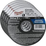 🪚 milwaukee 4.5 inch aluminum oxide cutting cut-off wheel 0.045 inch thick with 7/8 inch arbor hole (pack of 5) logo